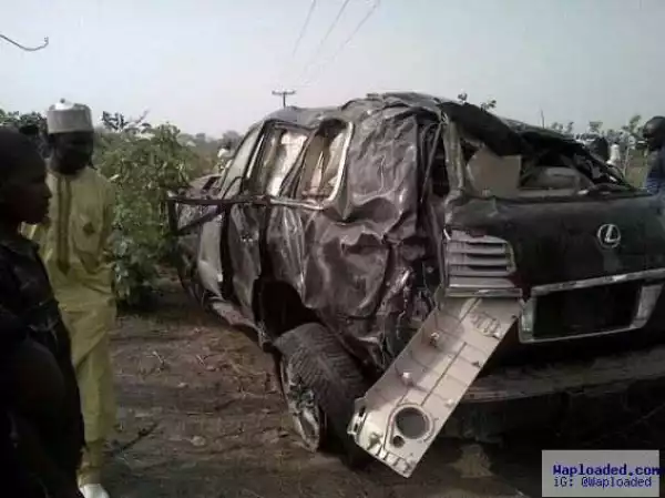 Photos From The Fatal Accident That Killed The Minister Of State For Labour, James Ocholi And His Son